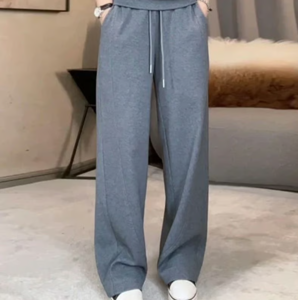 Women’s Cropped Half Zip Sweatshirt And Wide Leg Trousers Set