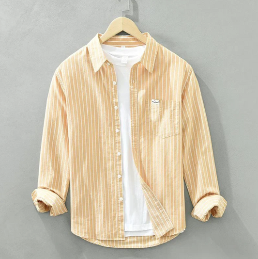 Men’s Breathable Striped Linen Shirt