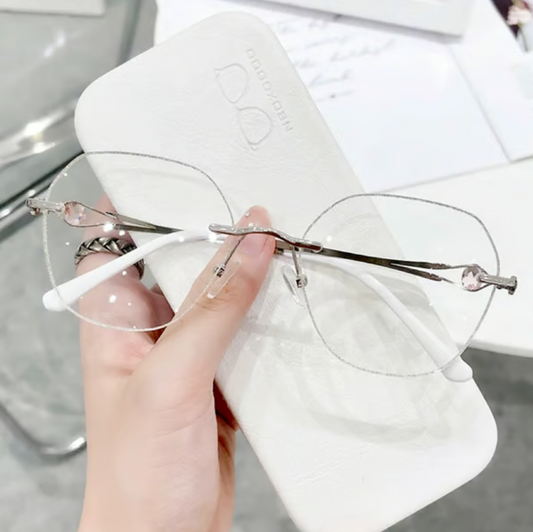 Women’s Rimless Glitter Anti-Blue Light Reading Glasses