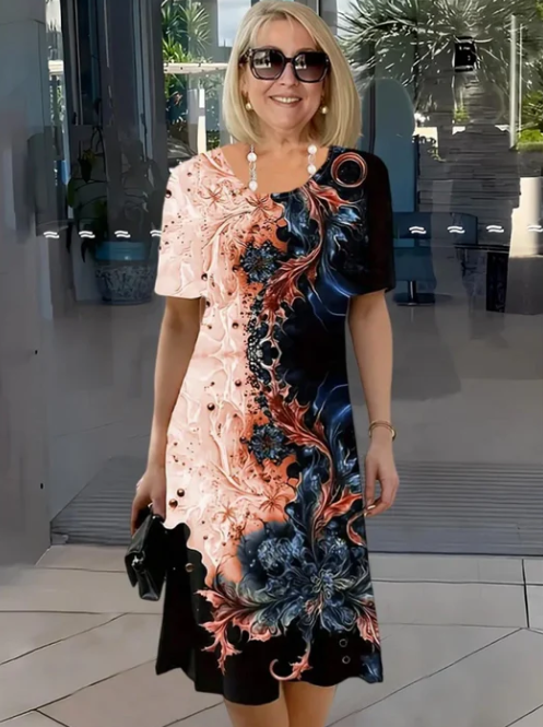 Women’s 3D Floral Textured Lightweight Summer Dress