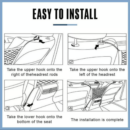 3-Layer Elastic Car Seat Gap Storage Net Organiser