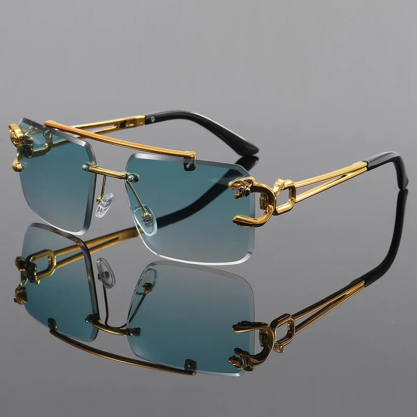 Men’s Rimless Rectangular Sunglasses