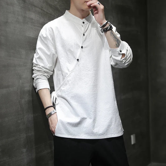 Men's Stand Collar Short Sleeve Shirt