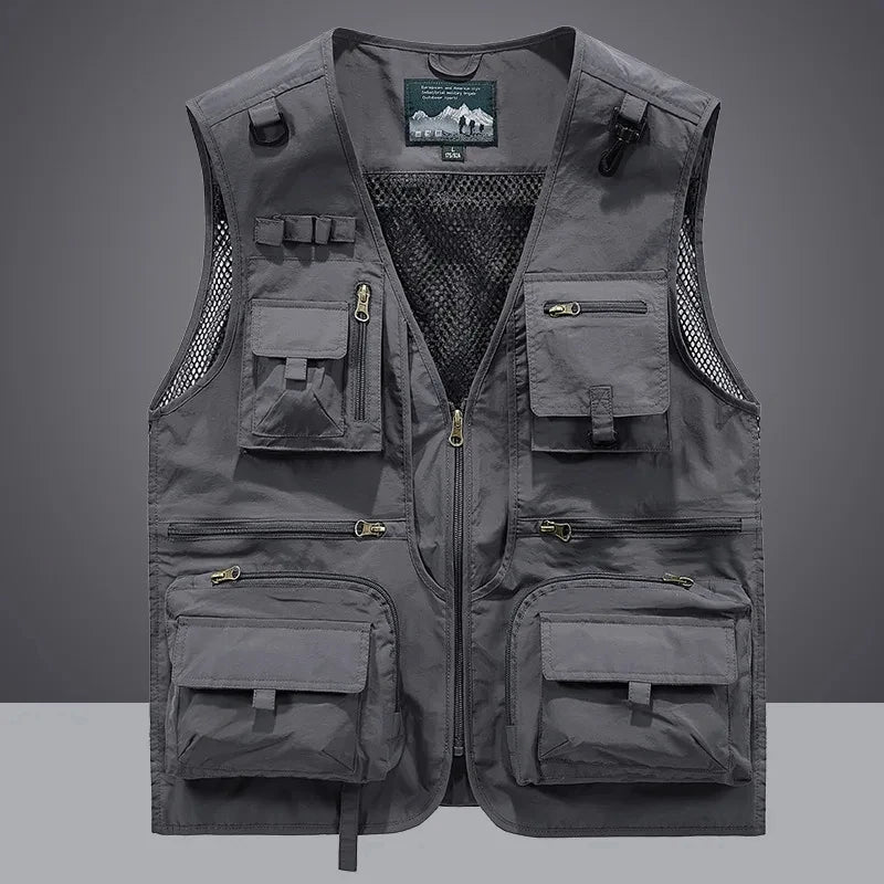 Men’s Breathable Multi-Pocket Mesh Cargo Vest