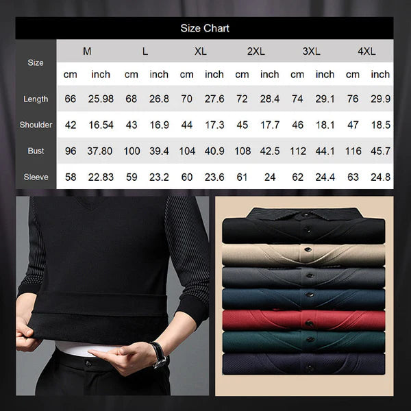 Men's Two-Piece Cuffed Knitted Shirt