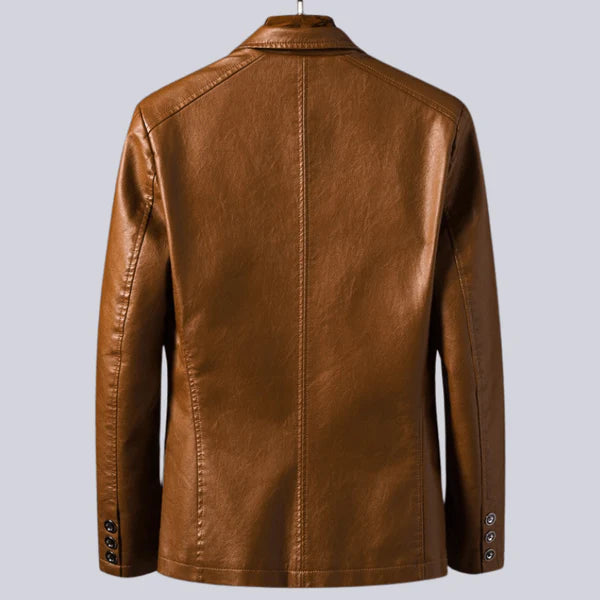 Men’s Lightweight Leather-Look Jacket with Cotton Lining