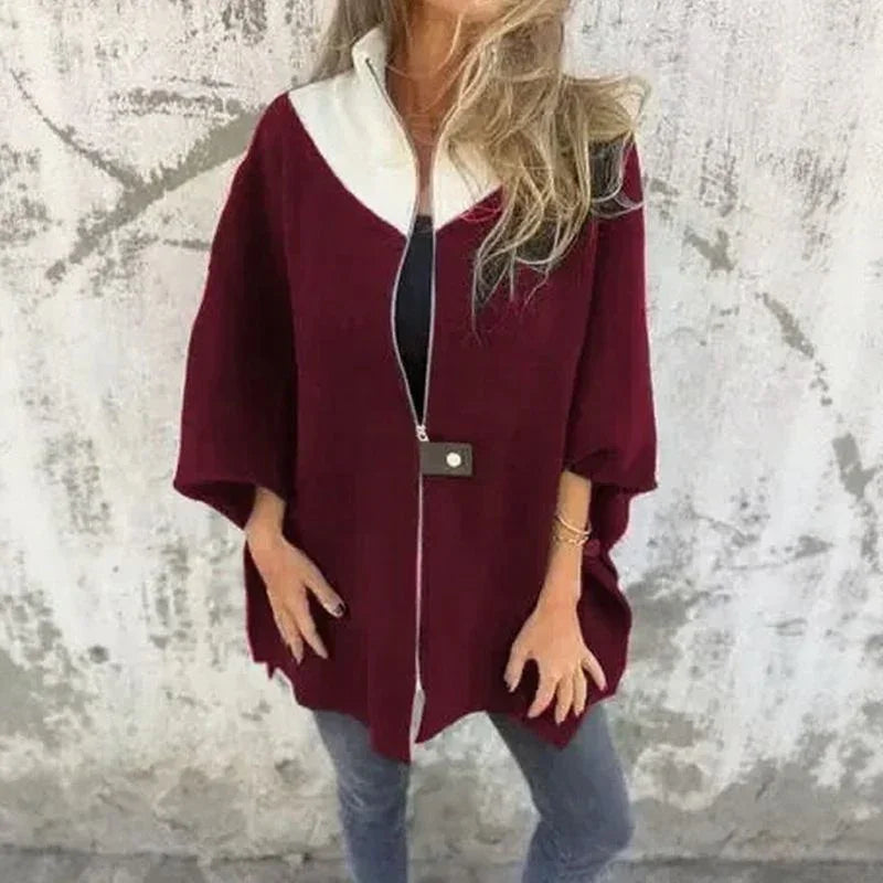 Women's Casual Stand Collar Half-zip Jacket