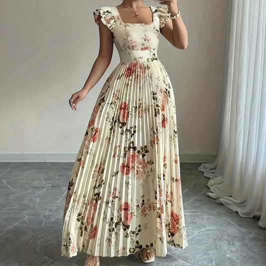 Women's Floral Pleated Dress