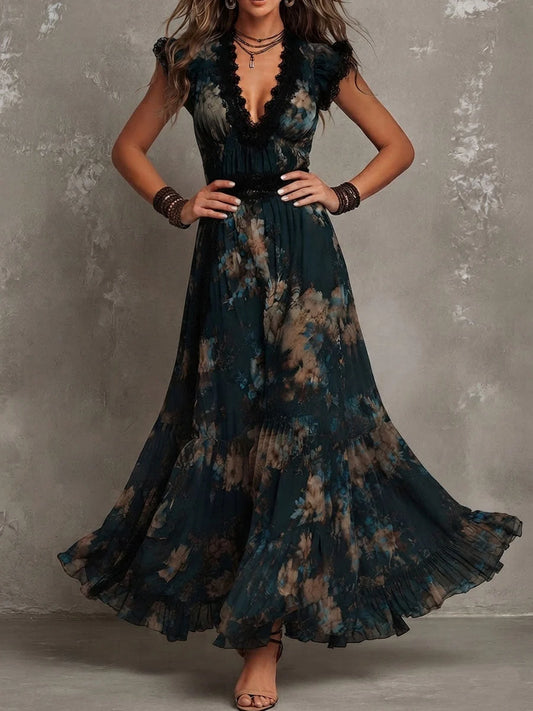 Women's Floral Tiered Maxi Dress