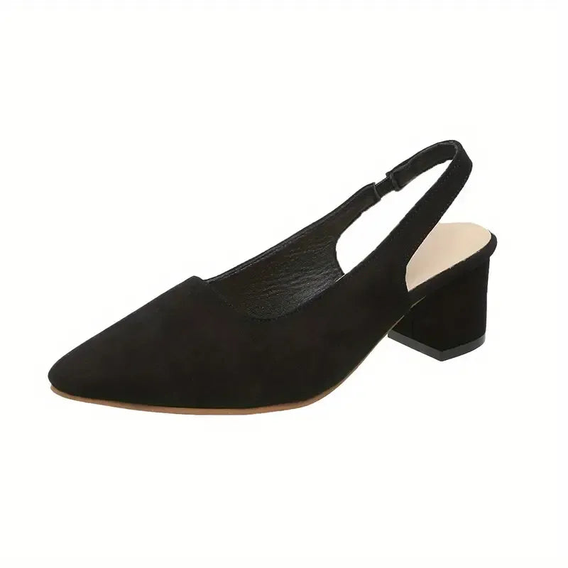 Women's Solid Color Chunky Heels