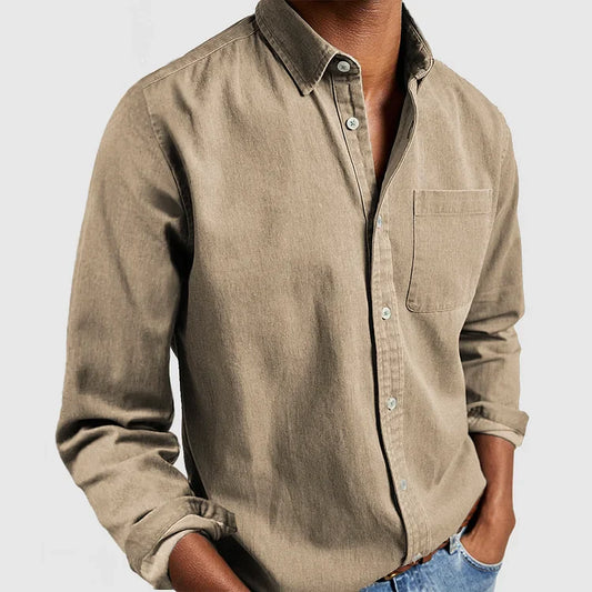 Men’s Premium Linen-Blend Button-Up Shirt
