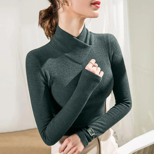 Women’s Twisted High-Neck Slim-Fit Knit Top