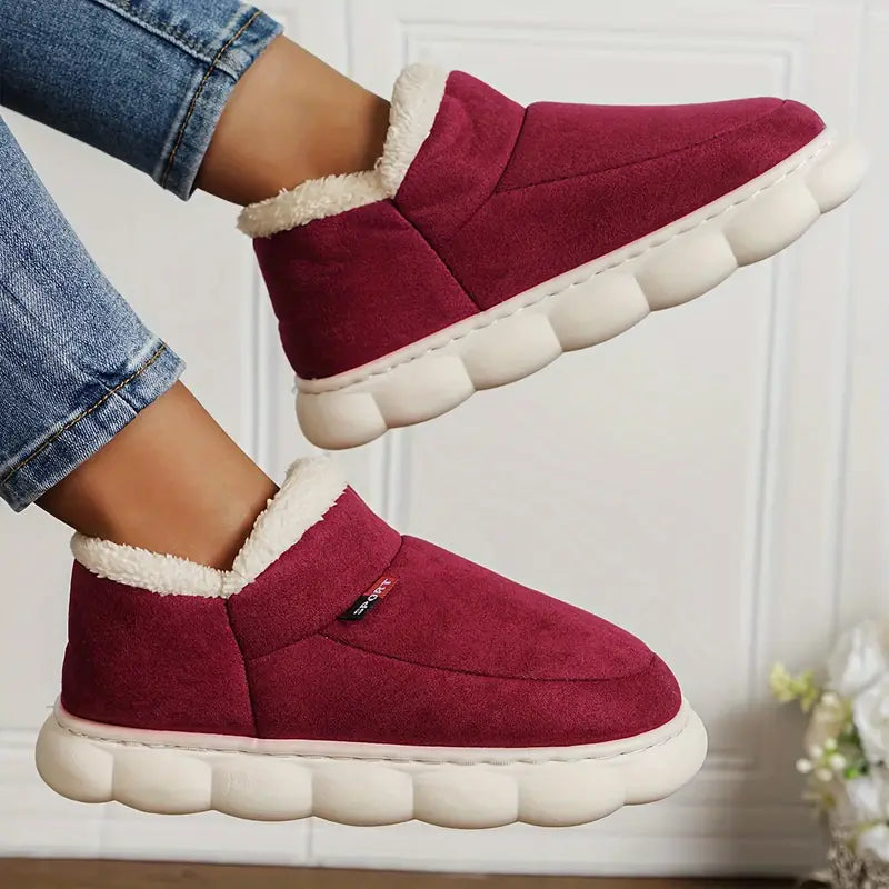 Plush Lined Platform Slippers