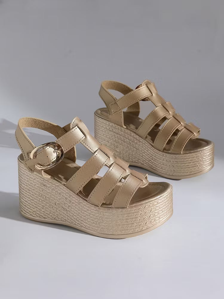 Women's Caged Platform Wedge Sandals