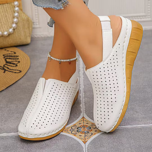 Women's Perforated Slingback Wedge Sandals