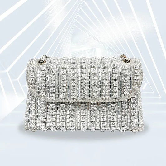 Lightweight Multicolour Crystal Evening Clutch Bag