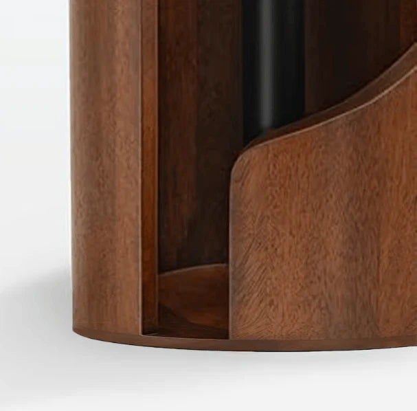 Wooden Toilet Roll Holder Stand with Curved Base