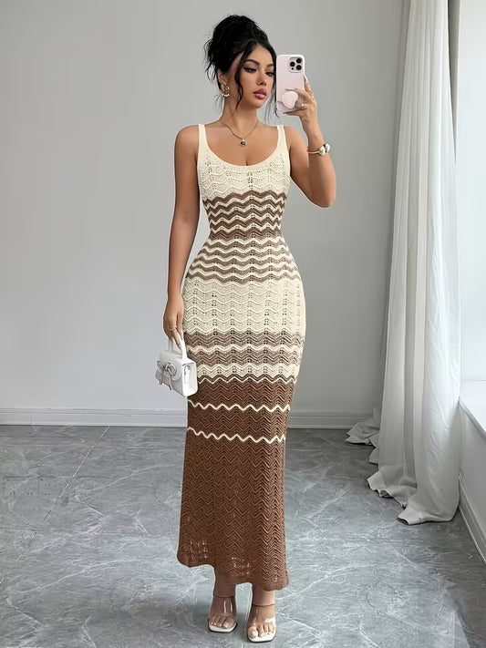 Women’s Crochet-Look Sleeveless Maxi Dress