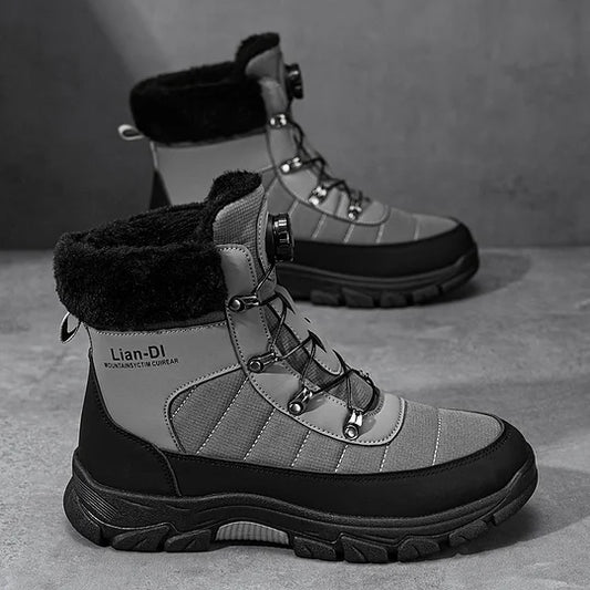 Men’s Winter Thermal Lined Hiking Shoes with Dial Lacing and Grip Sole