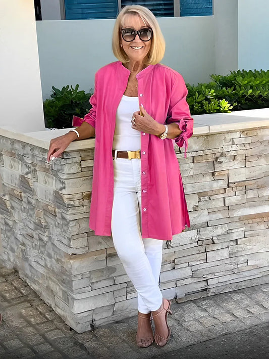 Women’s Elvara Swing Long Cotton Shirt Jacket