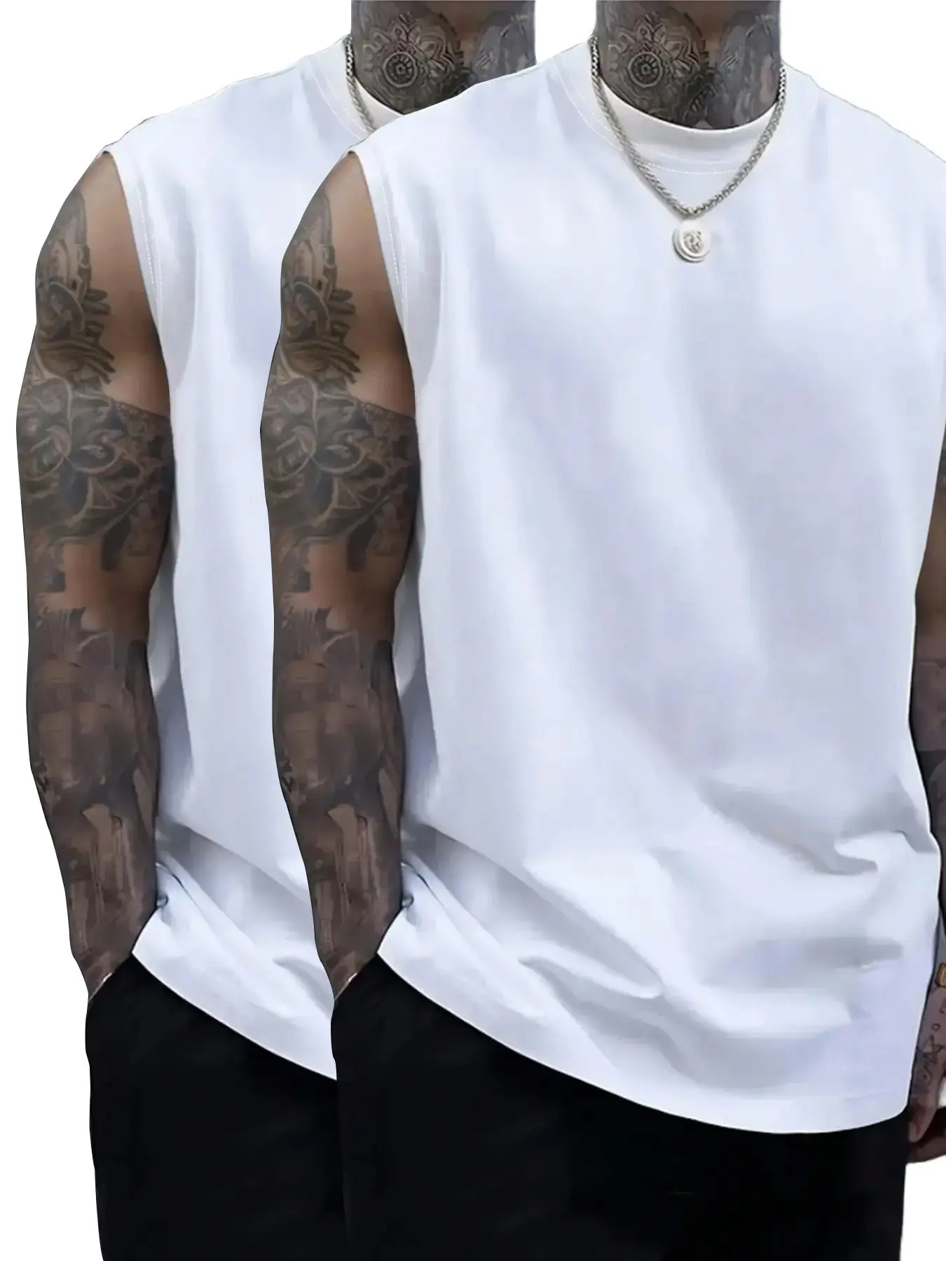 Men’s Sleeveless Crew Neck Casual Tank Top