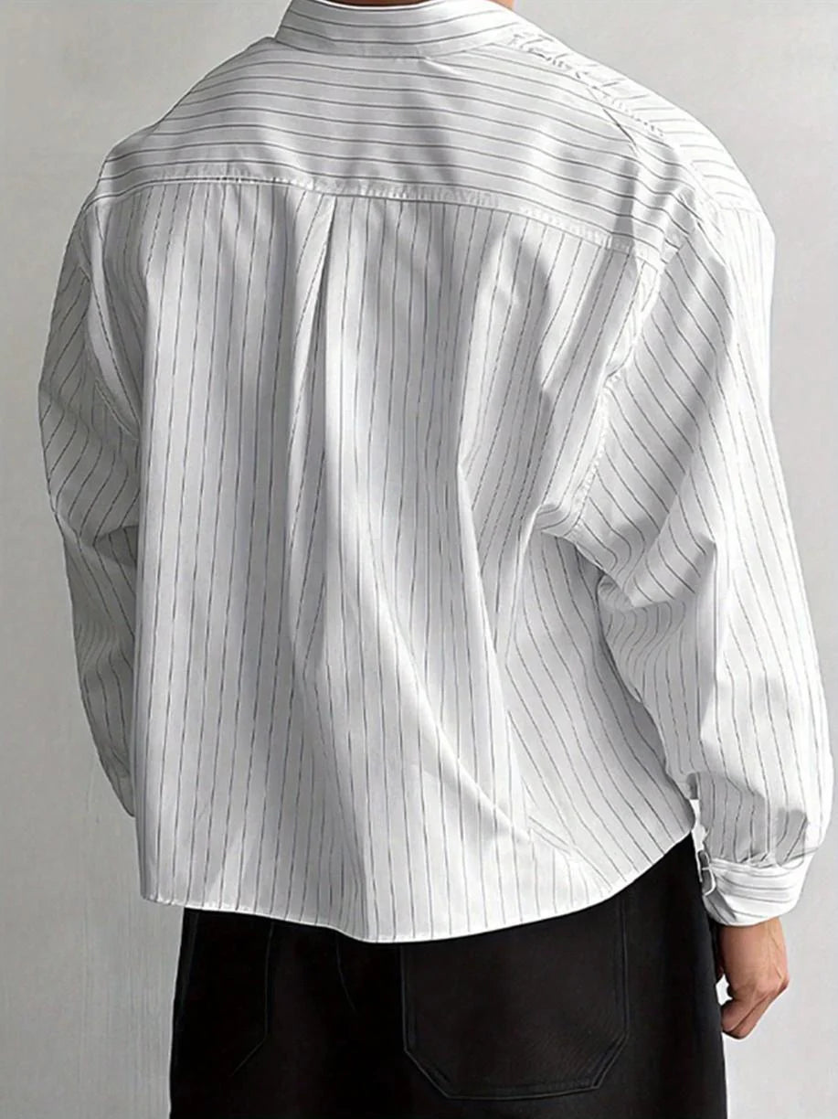 Men’s Relaxed Striped Long-Sleeve Shirt
