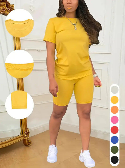 Women’s Casual T-Shirt and Shorts Two-Piece Set