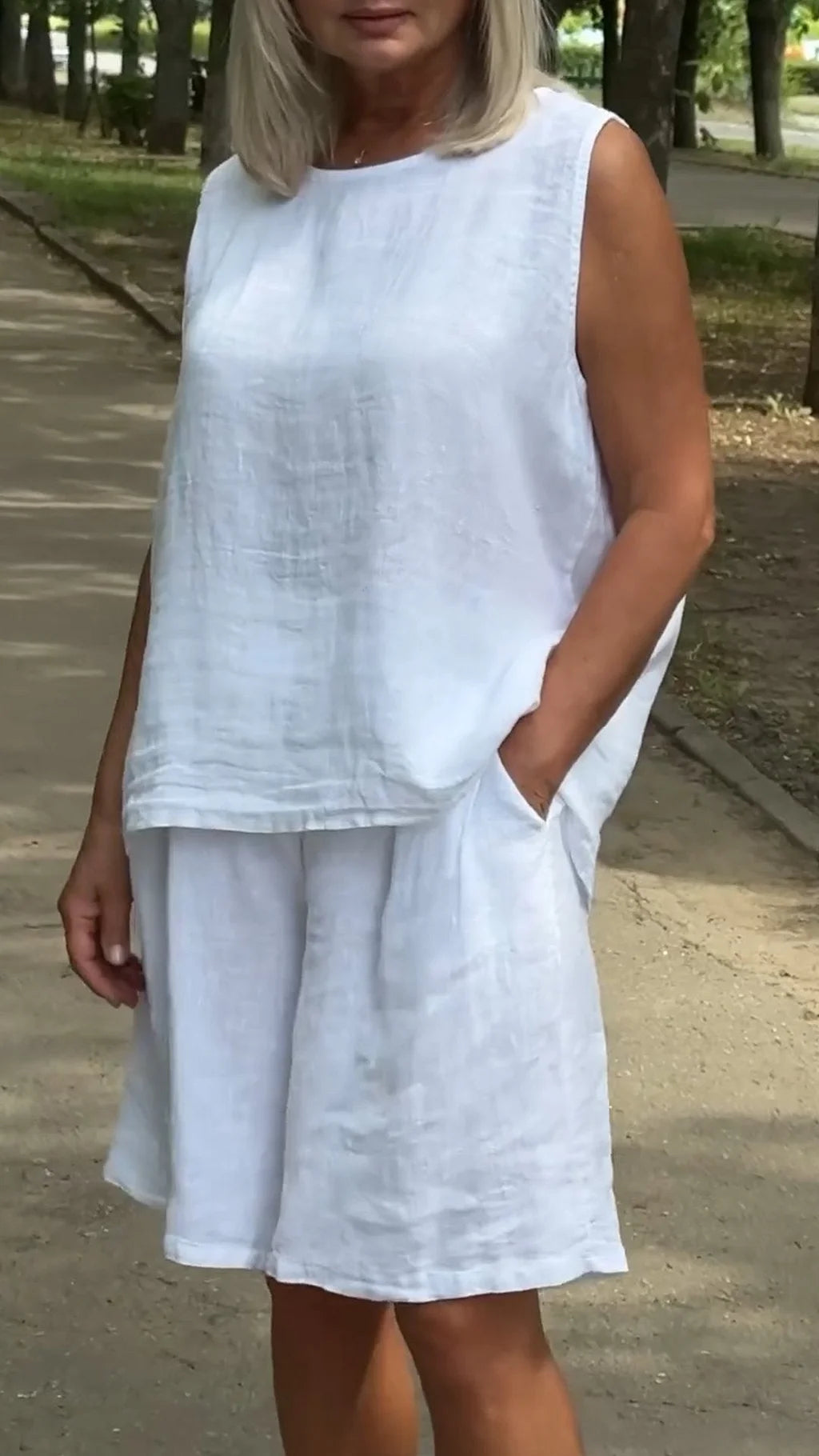 Women’s Sleeveless Casual Top and Shorts Set