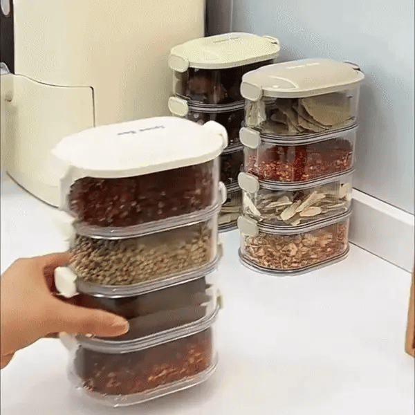 Stackable Clear Spice Storage Containers