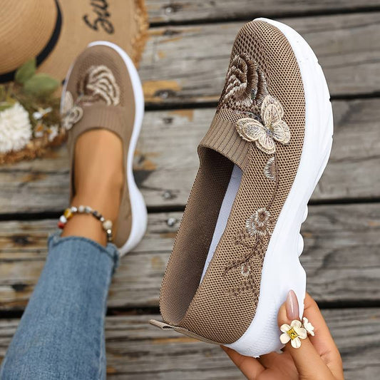 Women’s Breathable Butterfly Embroidered Casual Trainers