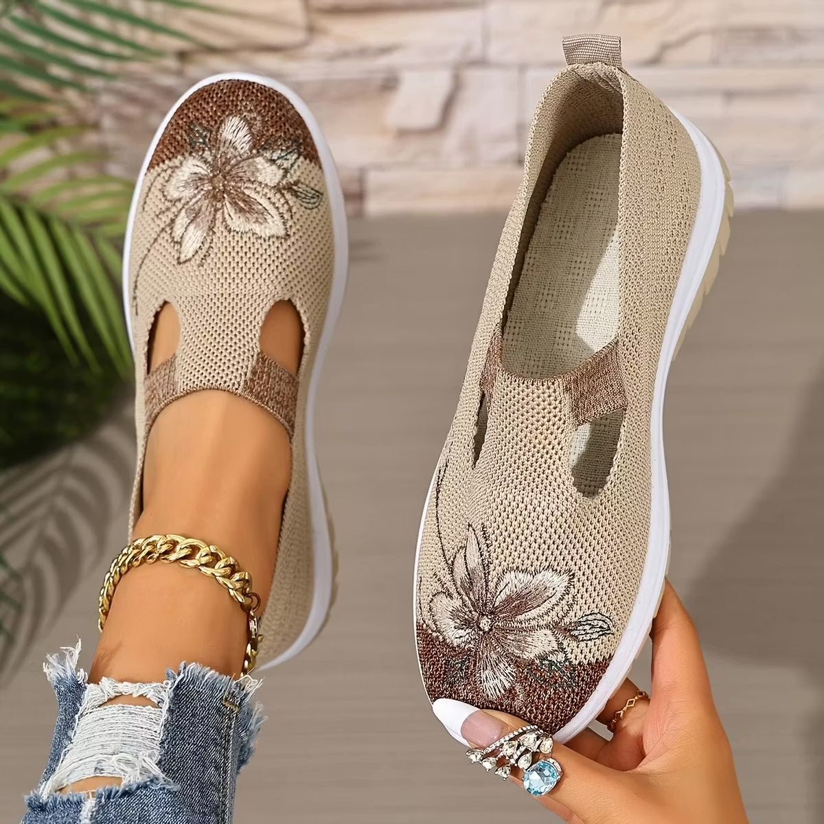Women's Floral Slip-On Shoes