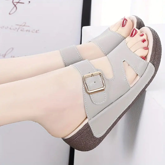 Breathable Adjustable Ladies Leather-Look Sandals
