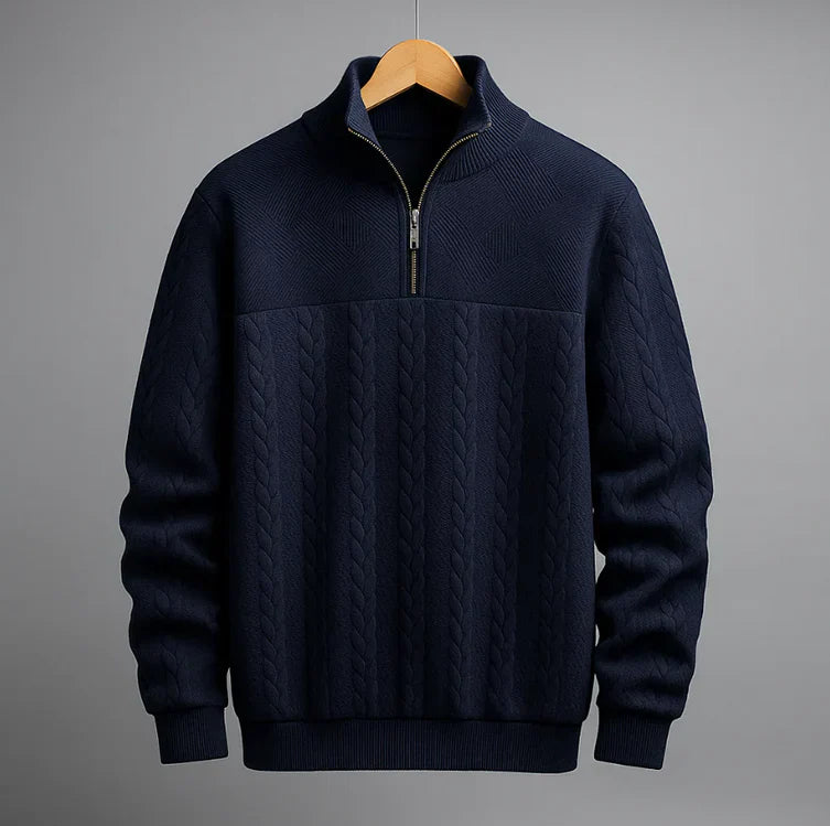 Men’s Jacquard Quarter-Zip Knit Pullover