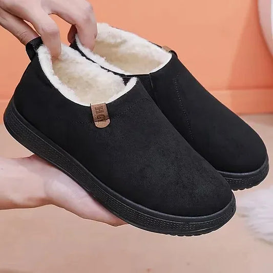 Unisex Fleece-Lined Slip-On Winter Slippers