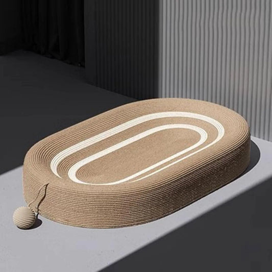 Cat Sisal Scratcher Bed with Interactive Toy