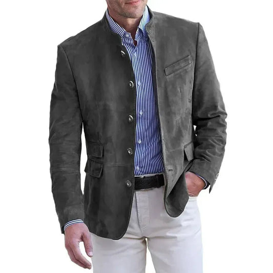 Men’s Soft Touch Stand Collar Blazer