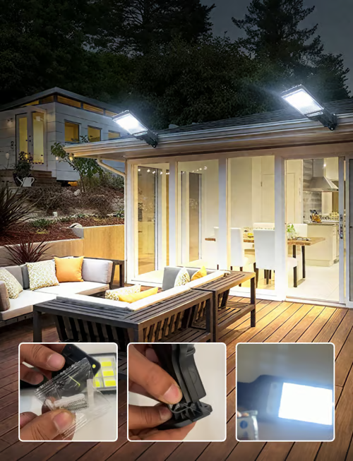 Solar Motion Sensor Outdoor Security Lights Set