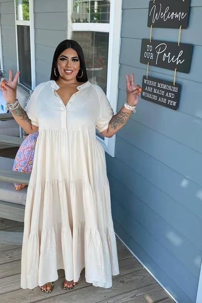 Women’s Relaxed Fit Tiered Midi Dress