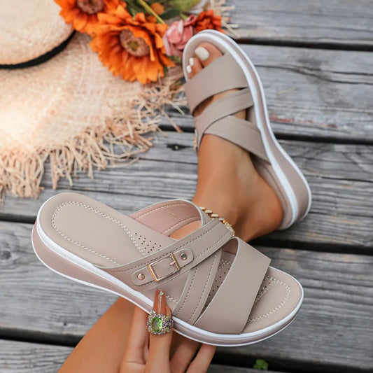 Women’s Cross-Strap Wedge Sandals