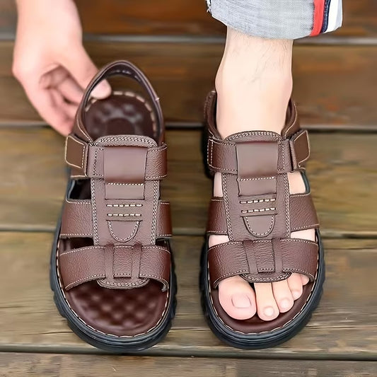 Men’s Leather-Look Comfort Sandals