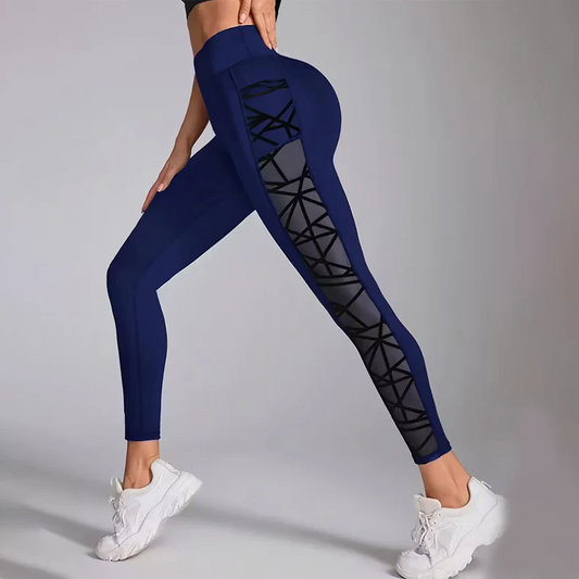 Women’s High-Waist Sculpting Mesh Panel Leggings