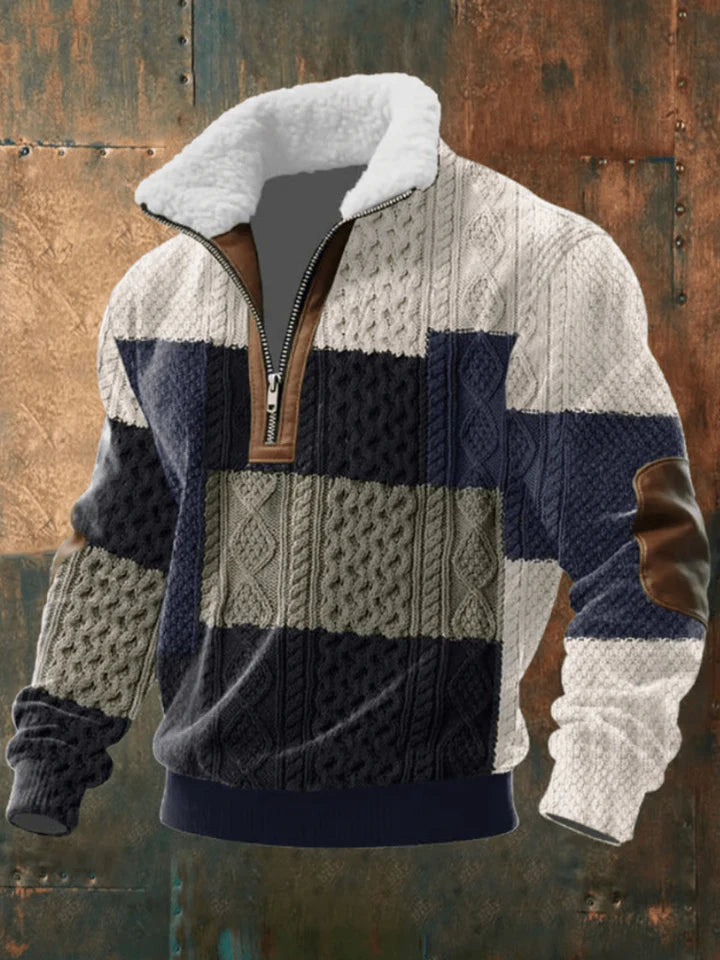 Men’s Textured Half Zip Casual Sweater