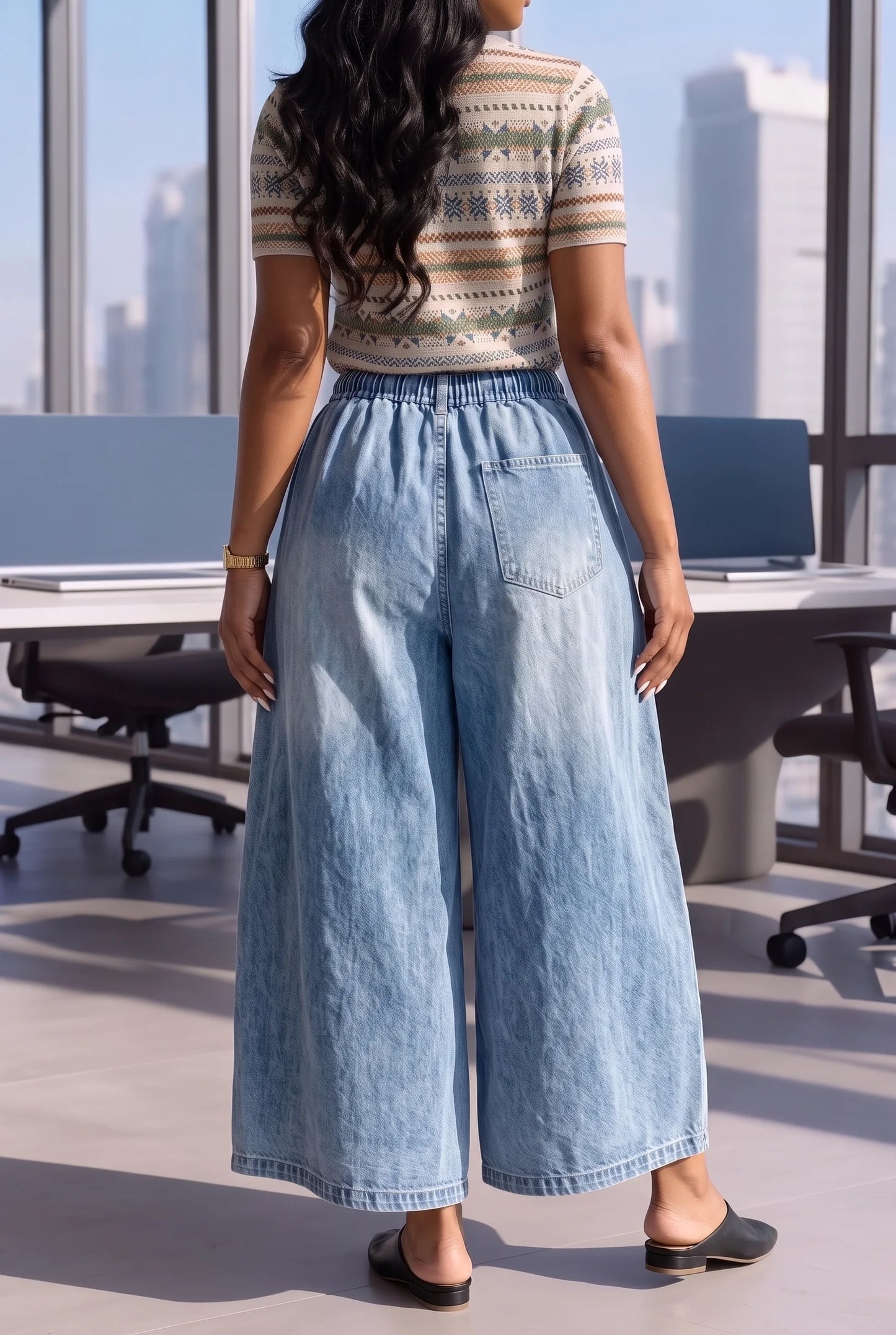 Women’s Drawstring Wide-Leg Trousers