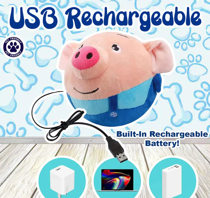 Interactive Bouncing Pig Dog Toy with USB Rechargeable Motion