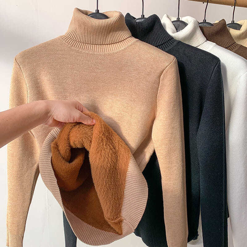 Women’s Winter Fleece-Lined Knitted Thermal Sweater