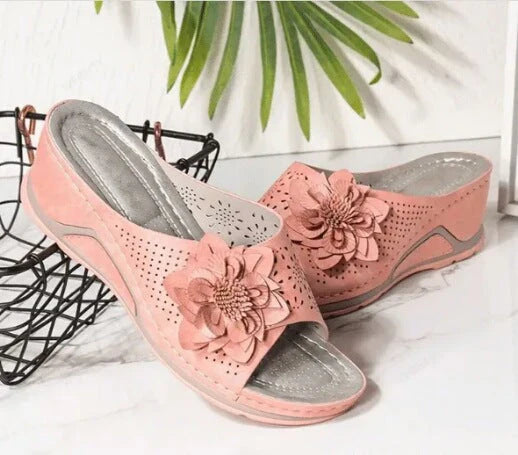 Soft Leather-Look Comfort Sandals With Arch Support
