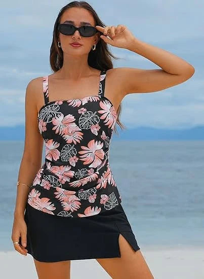 🩱 Women's Vintage Tummy Control Two-Piece Tankini Swimsuits