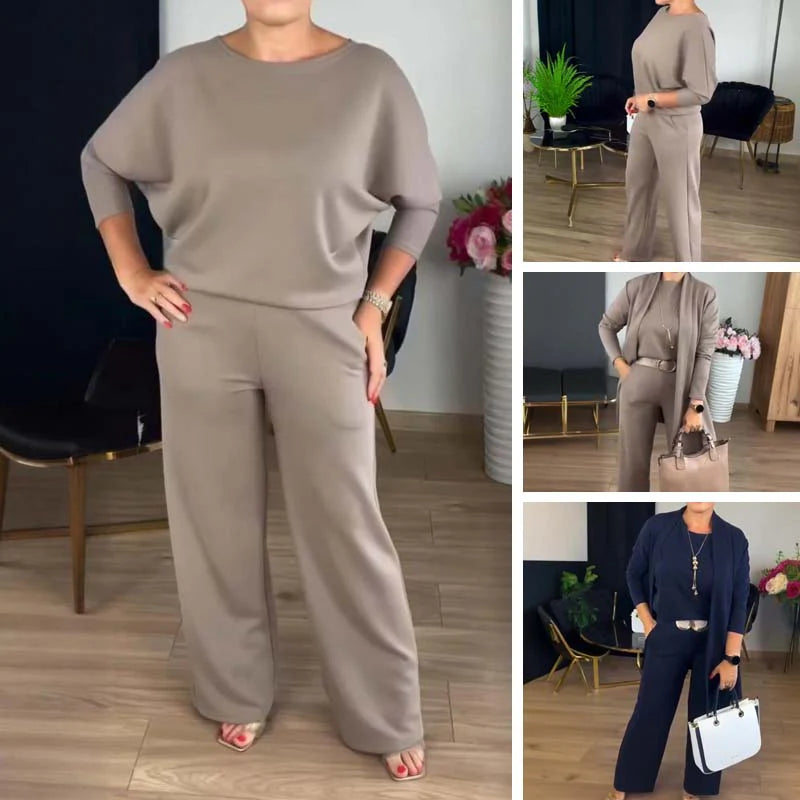 Women’s Three-Piece Cardigan and Trouser Set