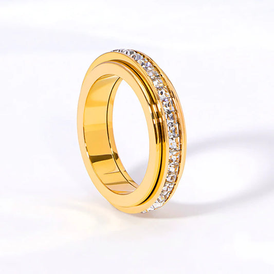 Women’s Stainless Steel Rotating Spinner Ring