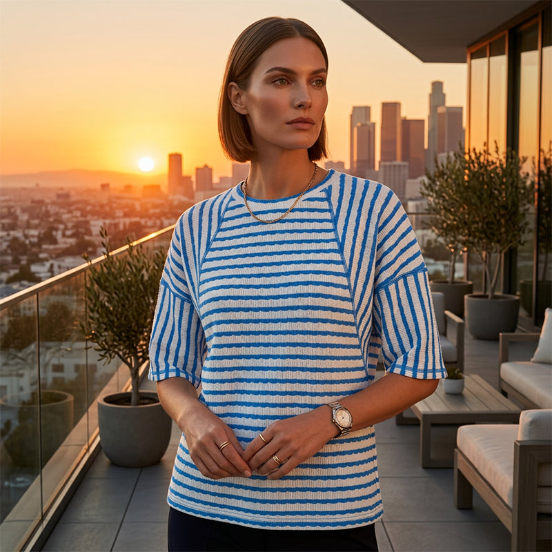 Women’s Relaxed Fit Striped Short Sleeve T-Shirt